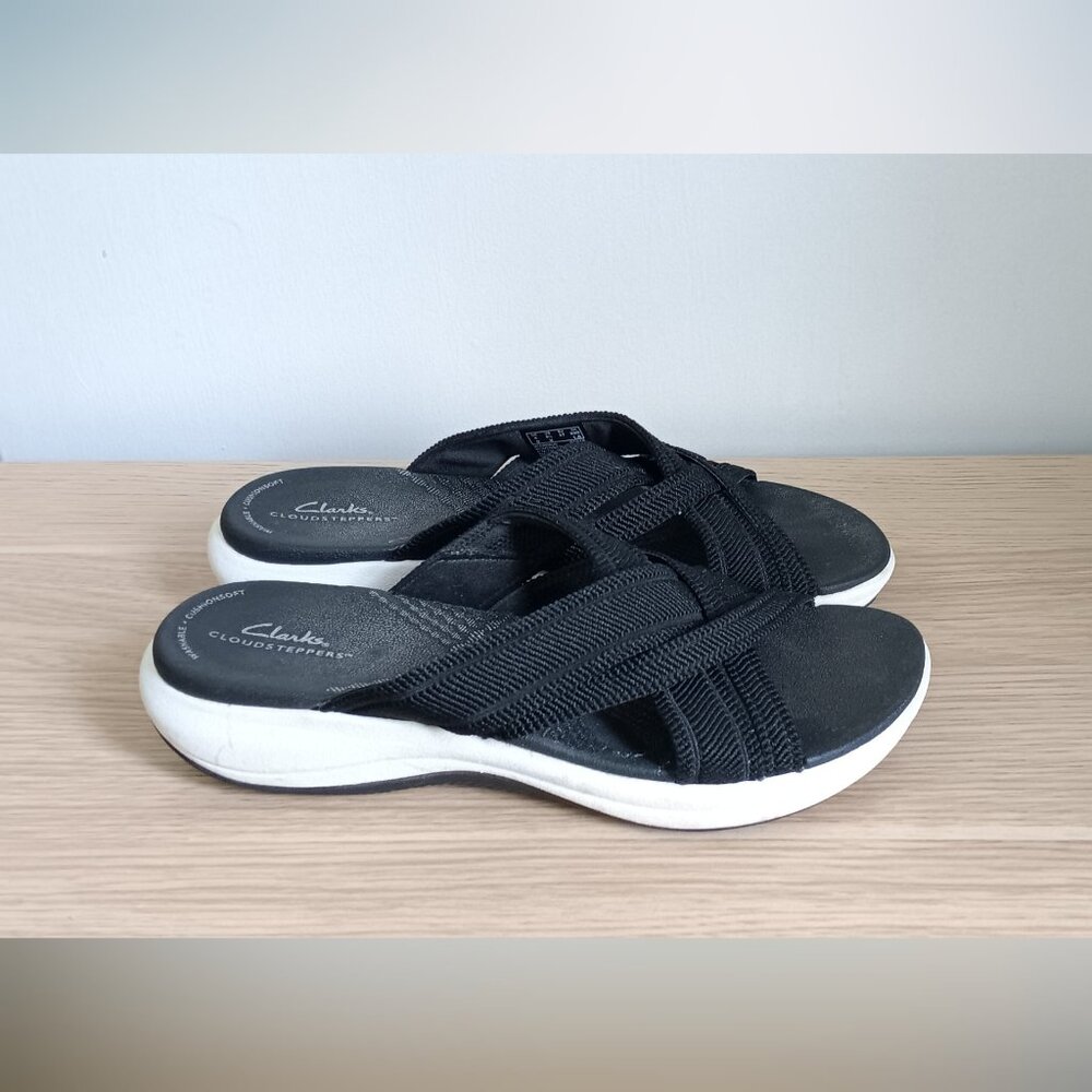 Clarks Women's CloudsteppersTM Washable Cushion Support Sandals Black 6.5M